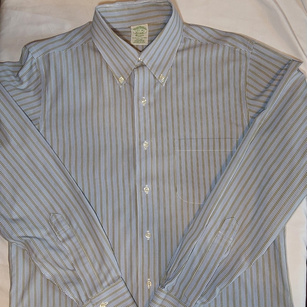 Brooks Brothers Men's 15 1/2-34 Classic Original Polo Button Down Dress Shirt - Picture 2 of 9
